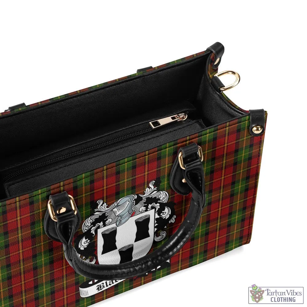 Blackstock Red Dress Tartan Luxury Leather Handbags with Family Crest