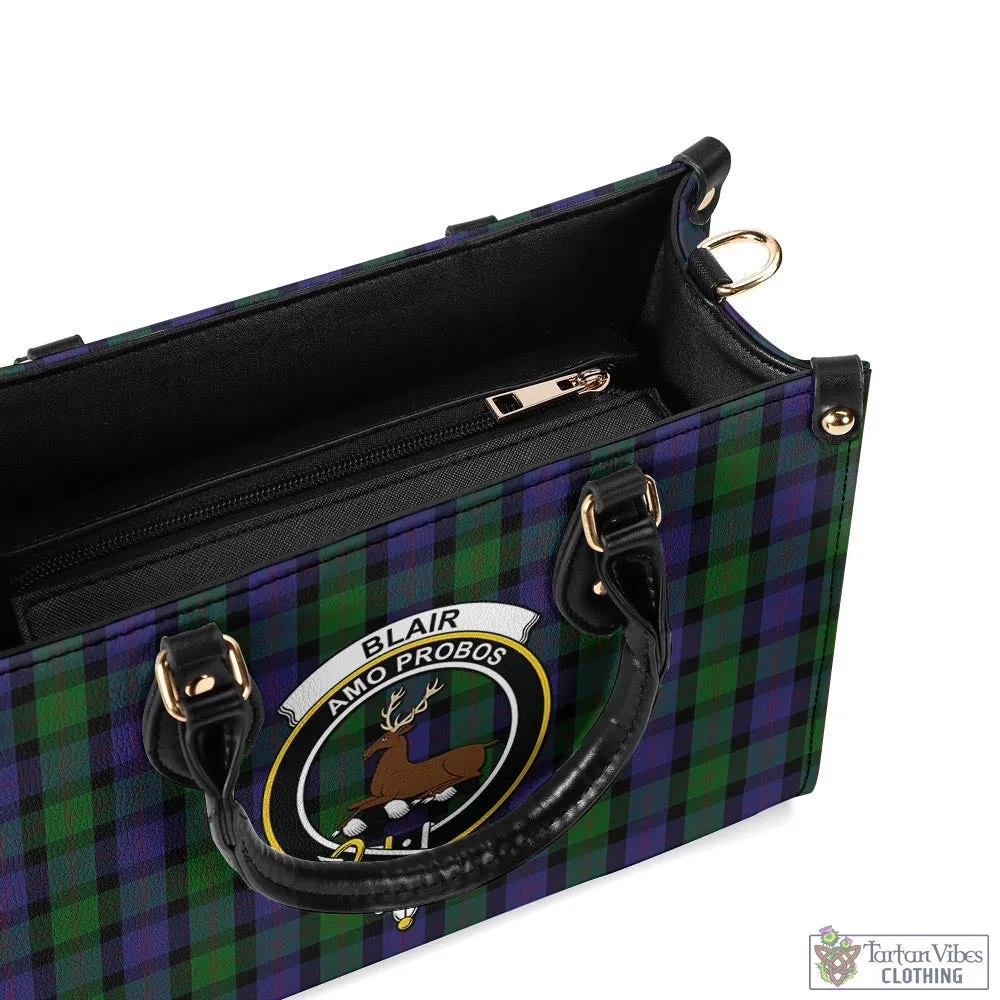 Blair Tartan Luxury Leather Handbags with Family Crest