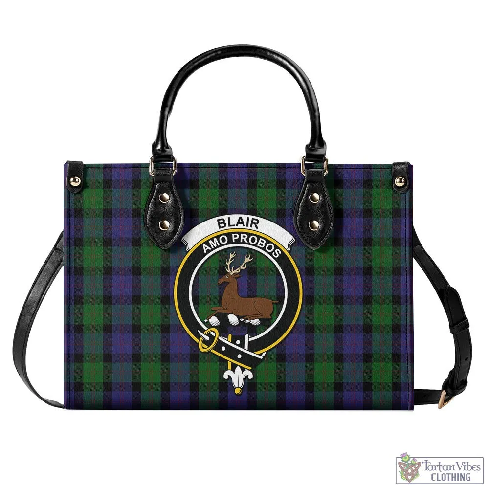 Blair Tartan Luxury Leather Handbags with Family Crest