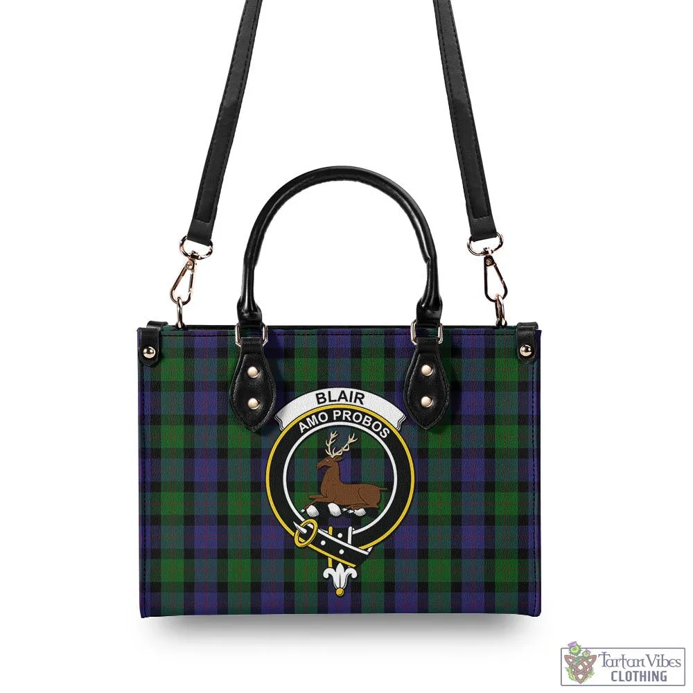 Blair Tartan Luxury Leather Handbags with Family Crest