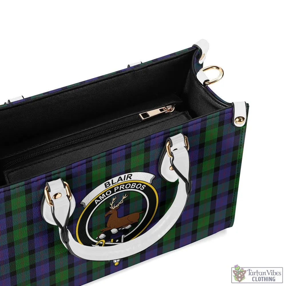 Blair Tartan Luxury Leather Handbags with Family Crest