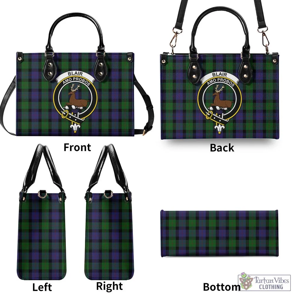 Blair Tartan Luxury Leather Handbags with Family Crest