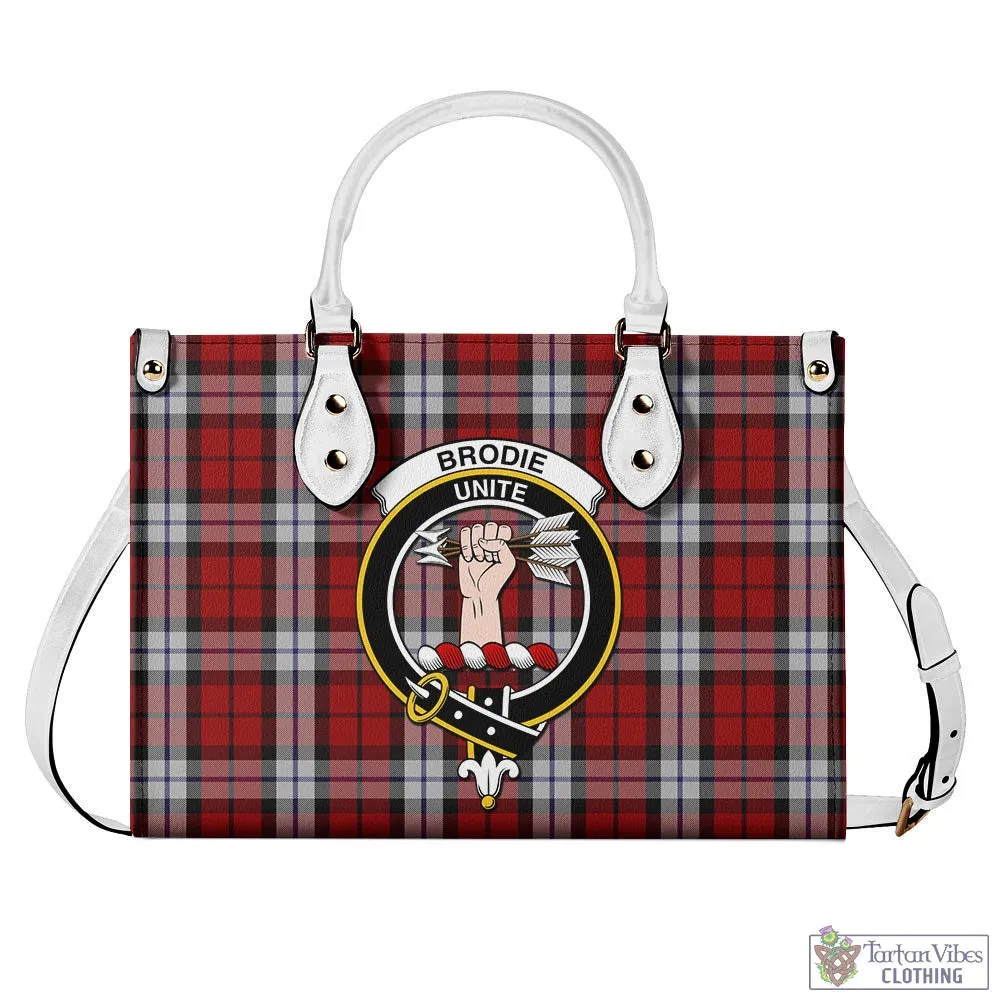 Brodie Dress Tartan Luxury Leather Handbags with Family Crest