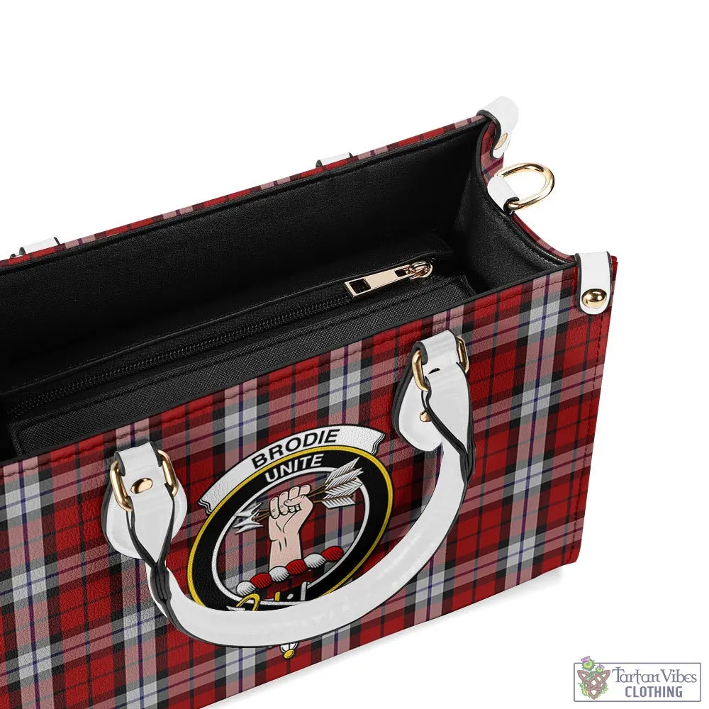 Brodie Dress Tartan Luxury Leather Handbags with Family Crest