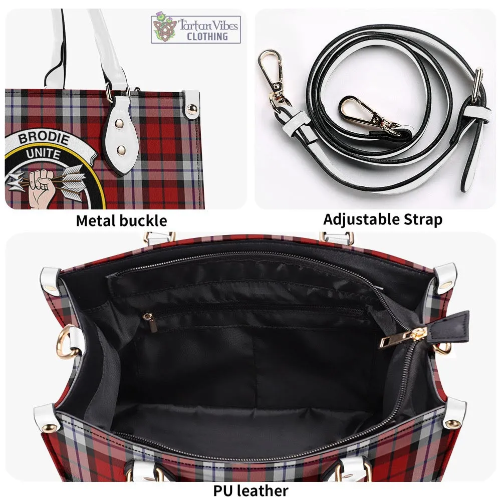 Brodie Dress Tartan Luxury Leather Handbags with Family Crest