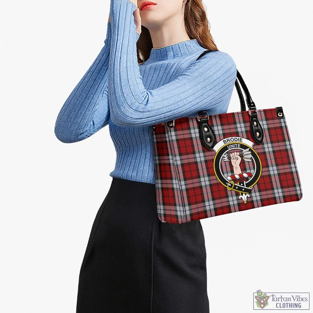 Brodie Dress Tartan Luxury Leather Handbags with Family Crest