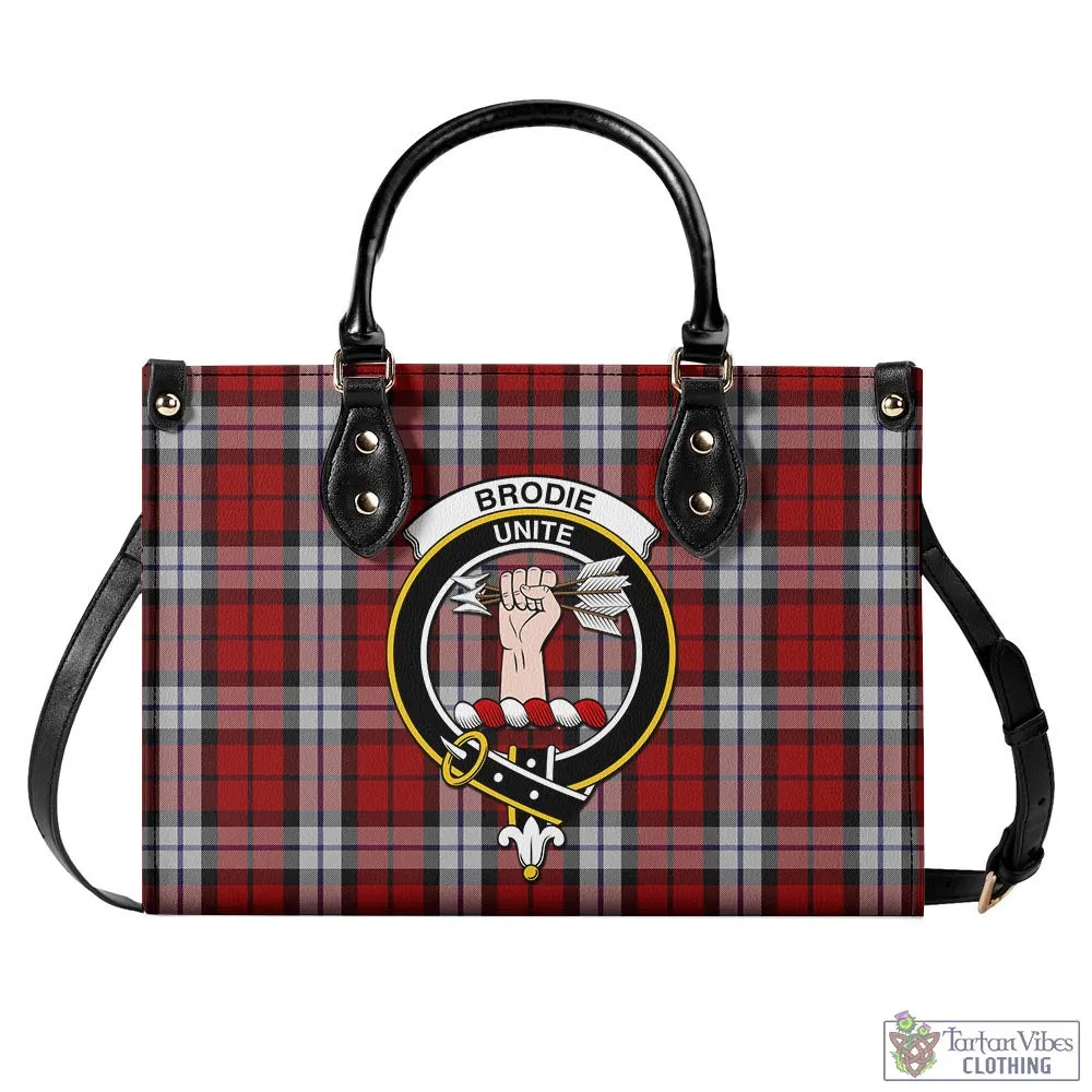 Brodie Dress Tartan Luxury Leather Handbags with Family Crest