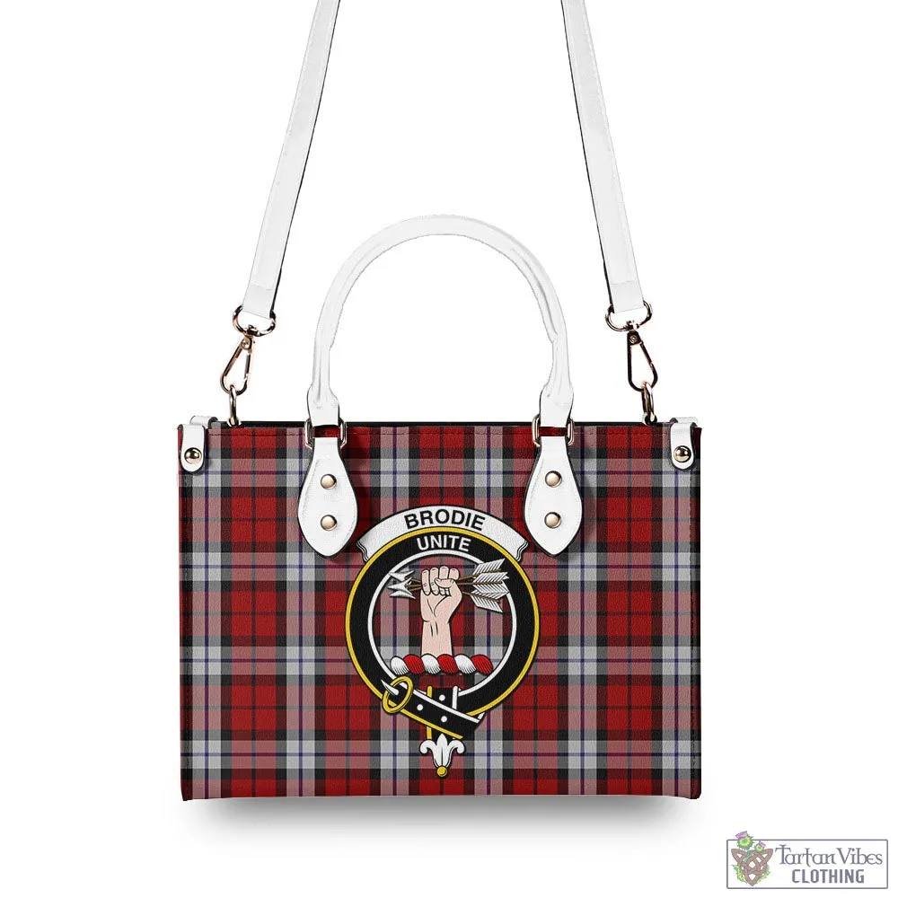 Brodie Dress Tartan Luxury Leather Handbags with Family Crest