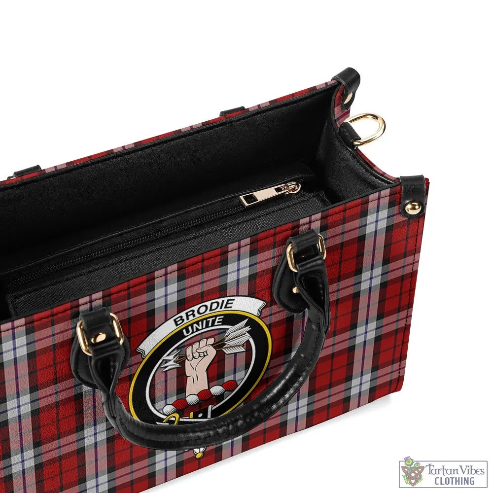 Brodie Dress Tartan Luxury Leather Handbags with Family Crest