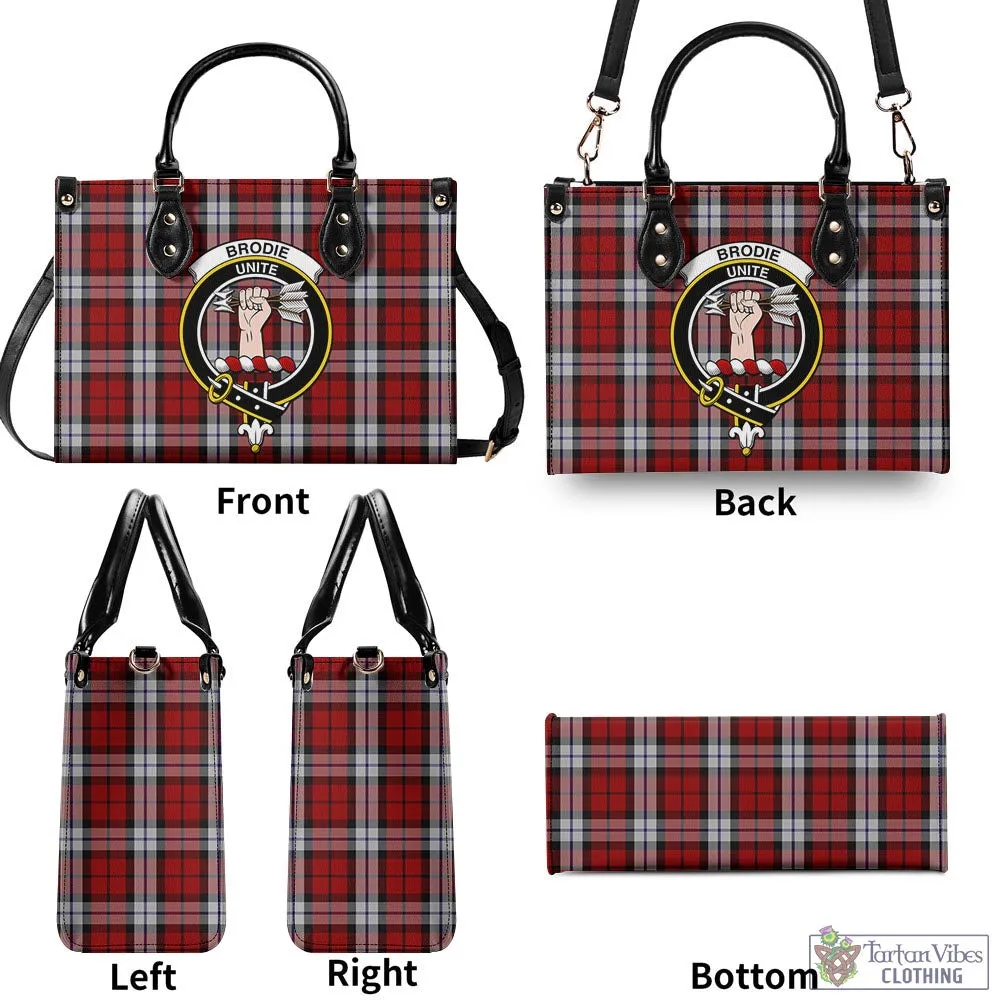 Brodie Dress Tartan Luxury Leather Handbags with Family Crest