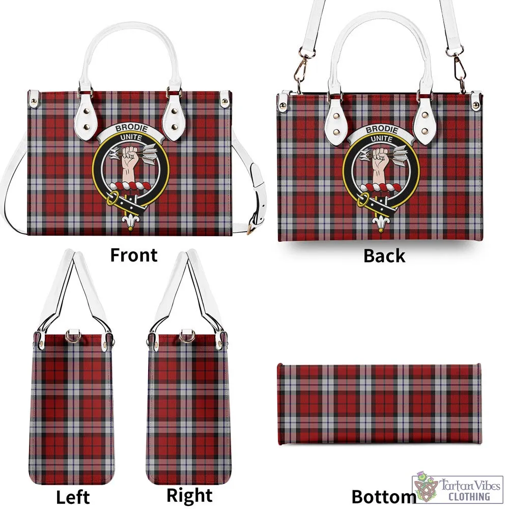 Brodie Dress Tartan Luxury Leather Handbags with Family Crest