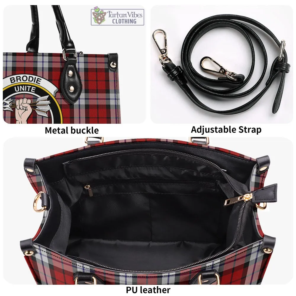 Brodie Dress Tartan Luxury Leather Handbags with Family Crest