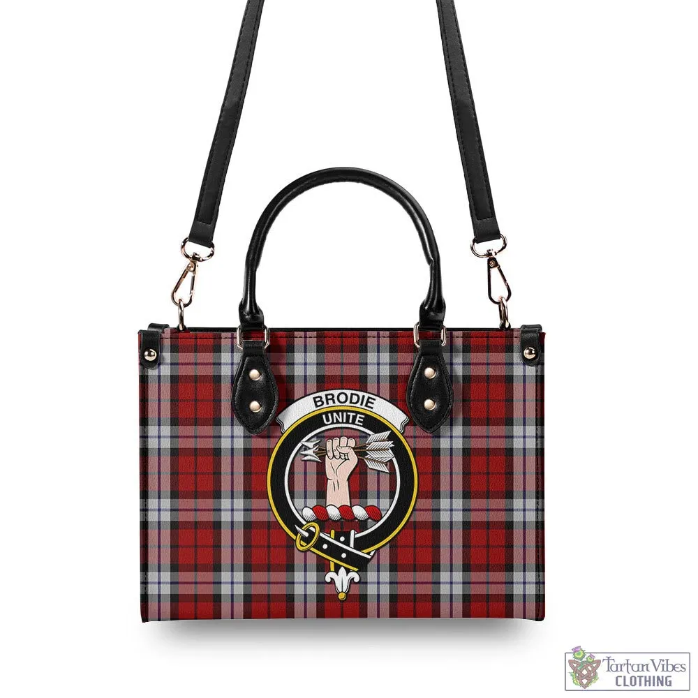 Brodie Dress Tartan Luxury Leather Handbags with Family Crest