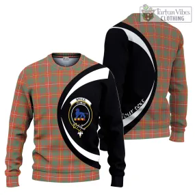 Bruce Ancient Tartan Ugly Sweater with Family Crest Circle Style