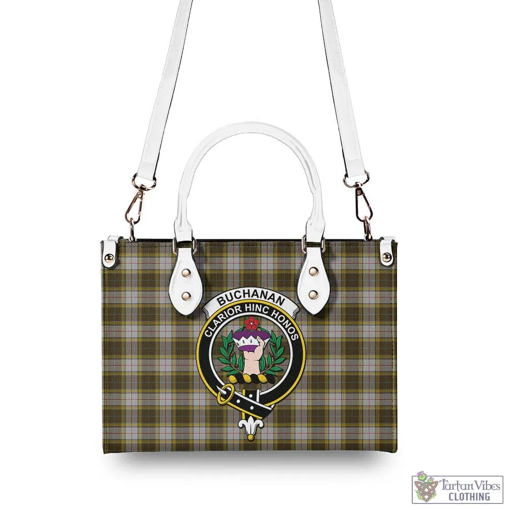 Buchanan Dress Tartan Luxury Leather Handbags with Family Crest