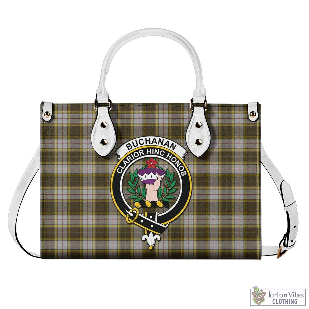 Buchanan Dress Tartan Luxury Leather Handbags with Family Crest