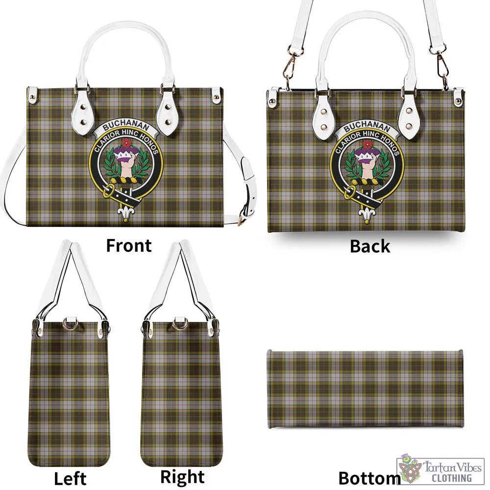 Buchanan Dress Tartan Luxury Leather Handbags with Family Crest