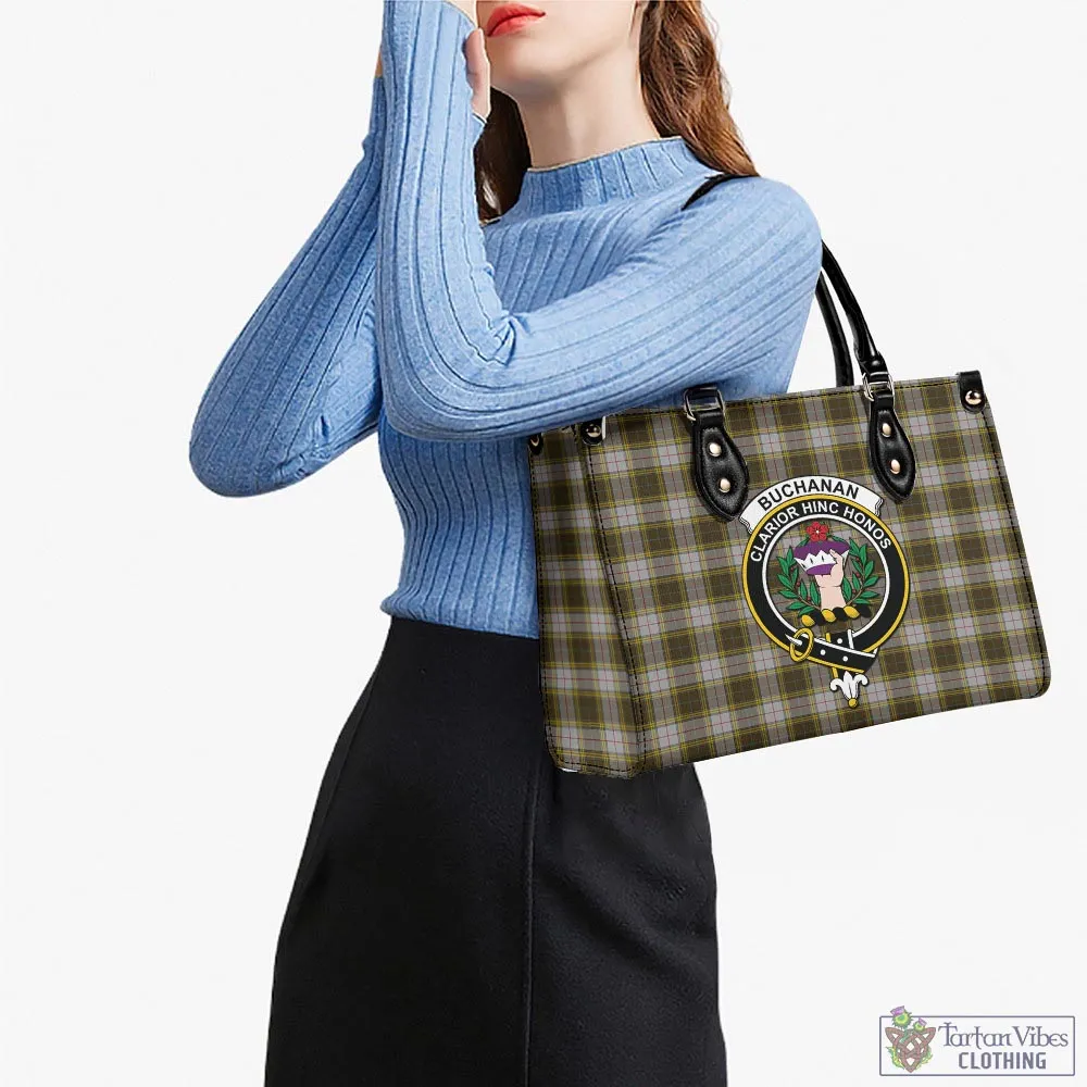 Buchanan Dress Tartan Luxury Leather Handbags with Family Crest