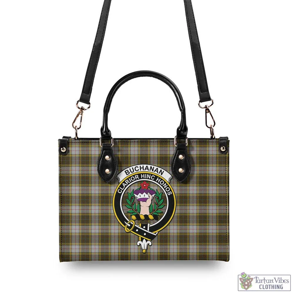 Buchanan Dress Tartan Luxury Leather Handbags with Family Crest