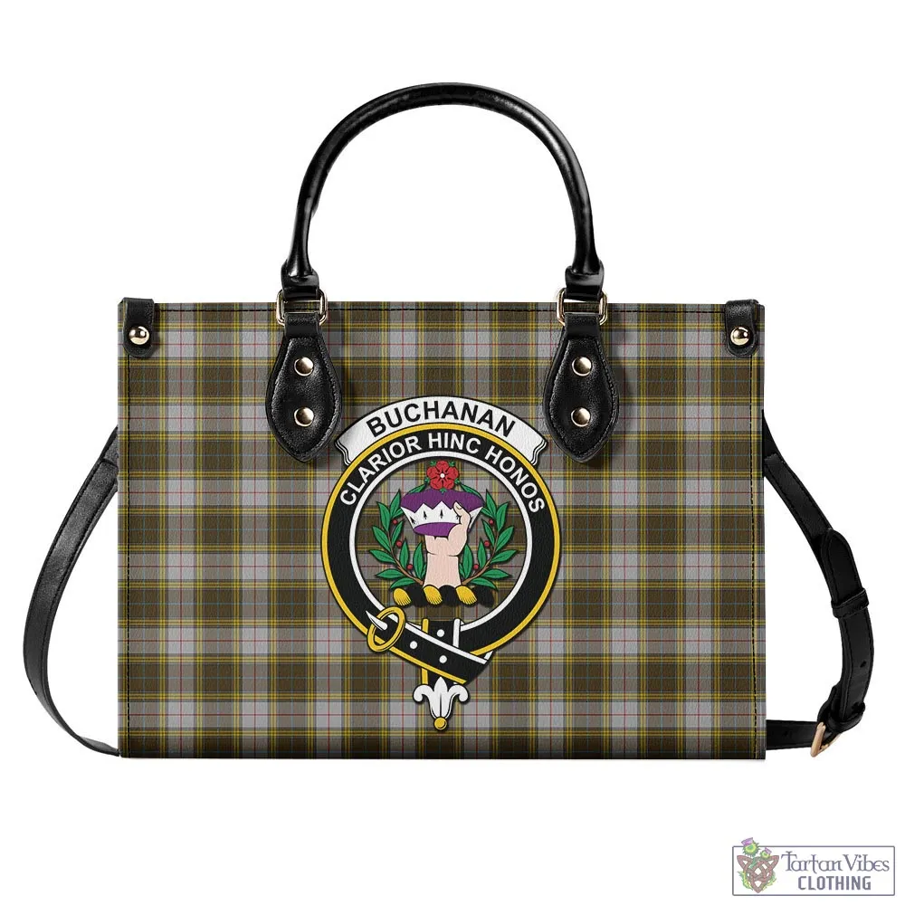 Buchanan Dress Tartan Luxury Leather Handbags with Family Crest