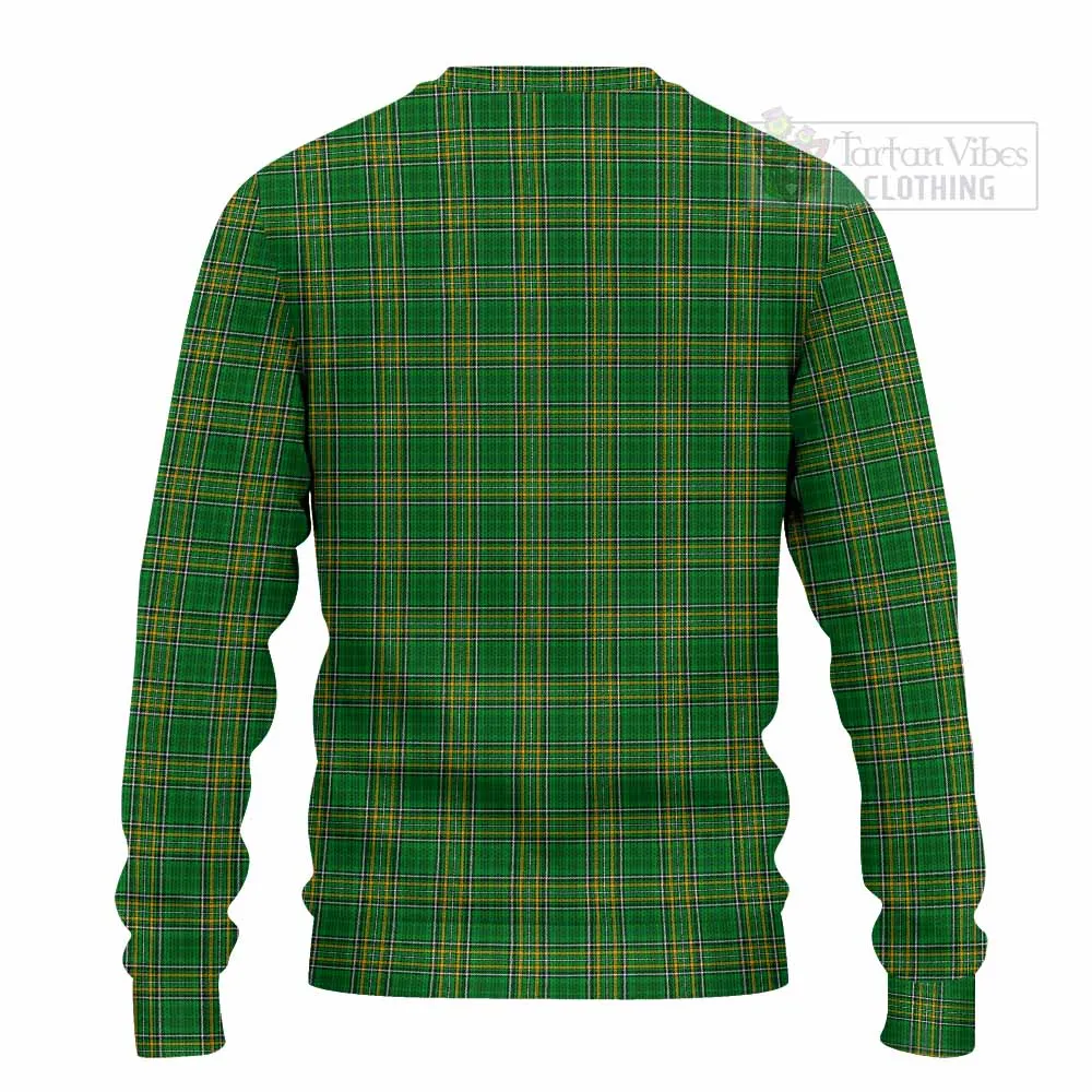 Burgh Irish Clan Tartan Knitted Sweater with Coat of Arms