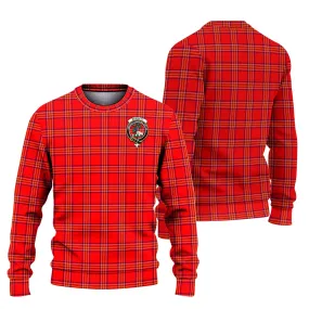 Burnett Modern Tartan Ugly Sweater with Family Crest