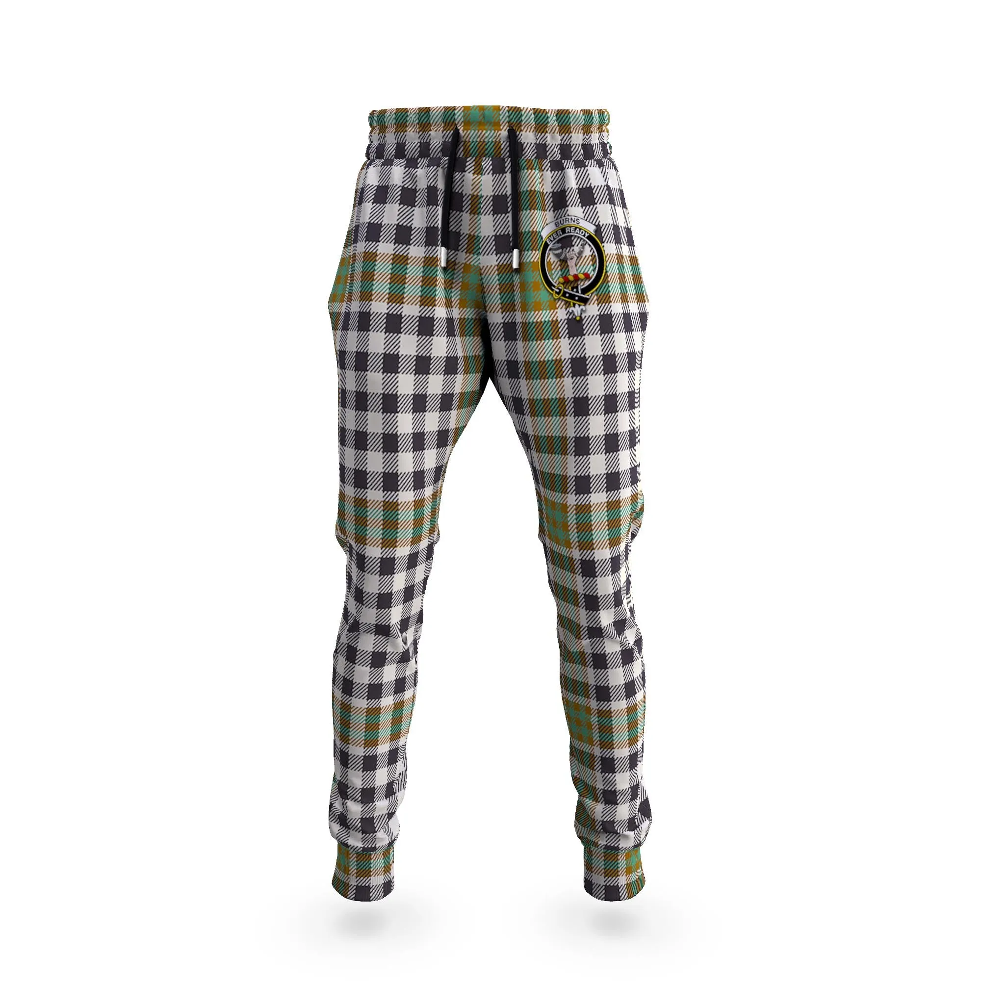 Burns Check Tartan Joggers Pants with Family Crest