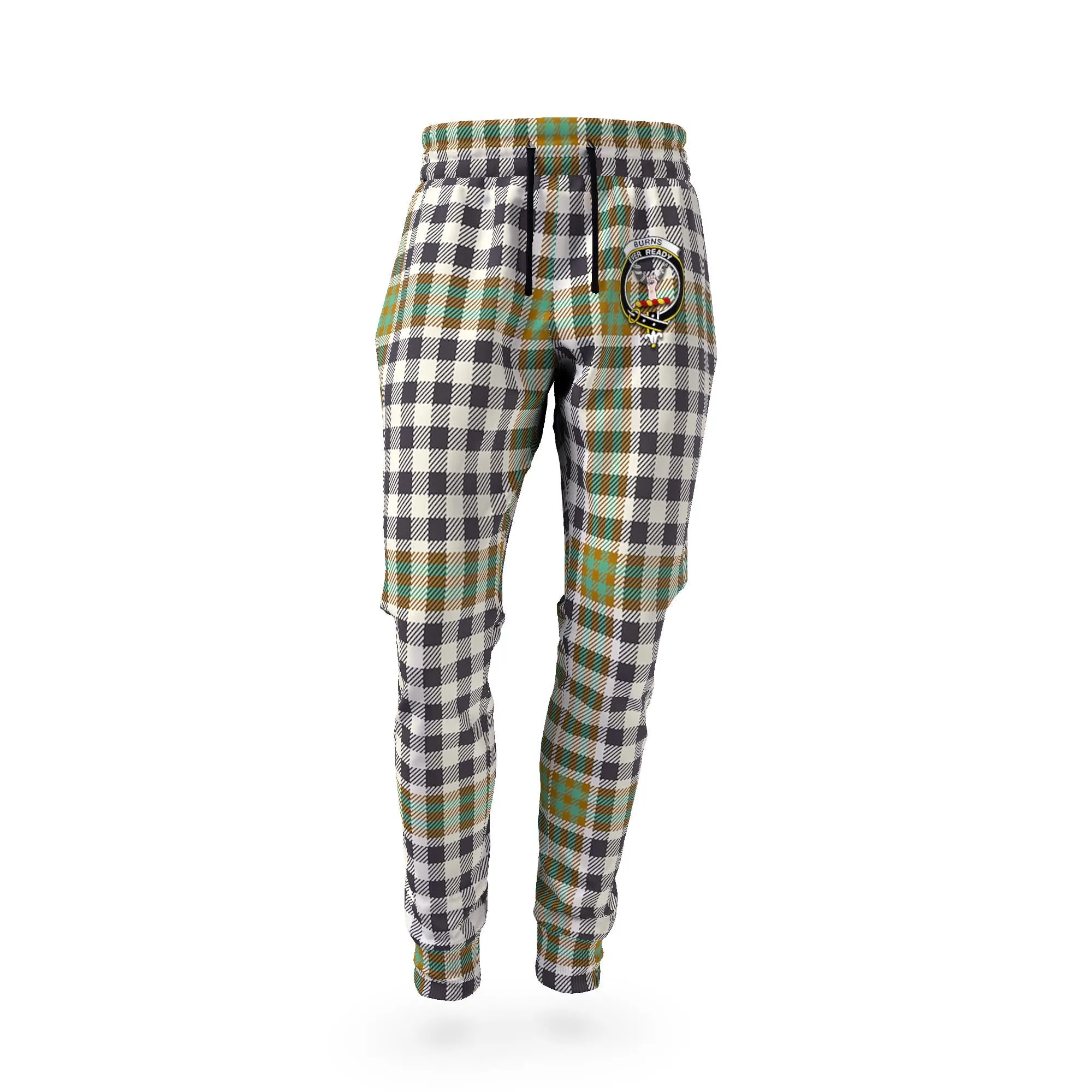 Burns Check Tartan Joggers Pants with Family Crest