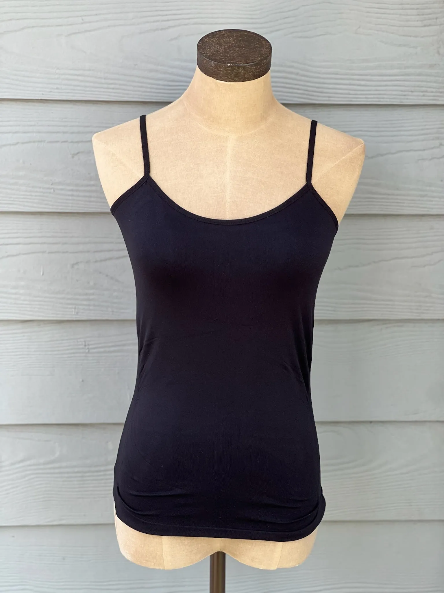 CAMISOLE W/ SIDE RIBBING (BLACK)