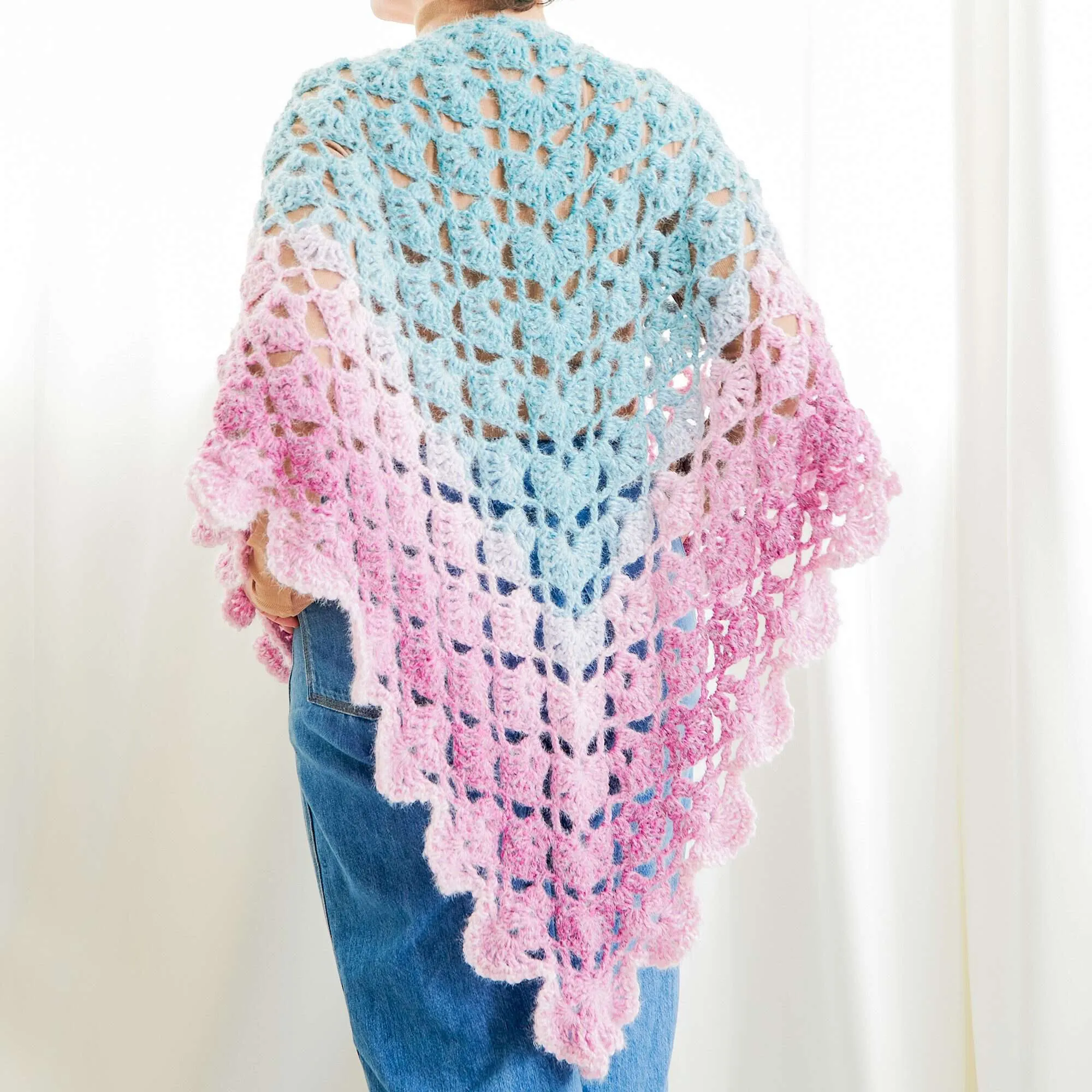 Caron Fading Shells Crochet Shawl