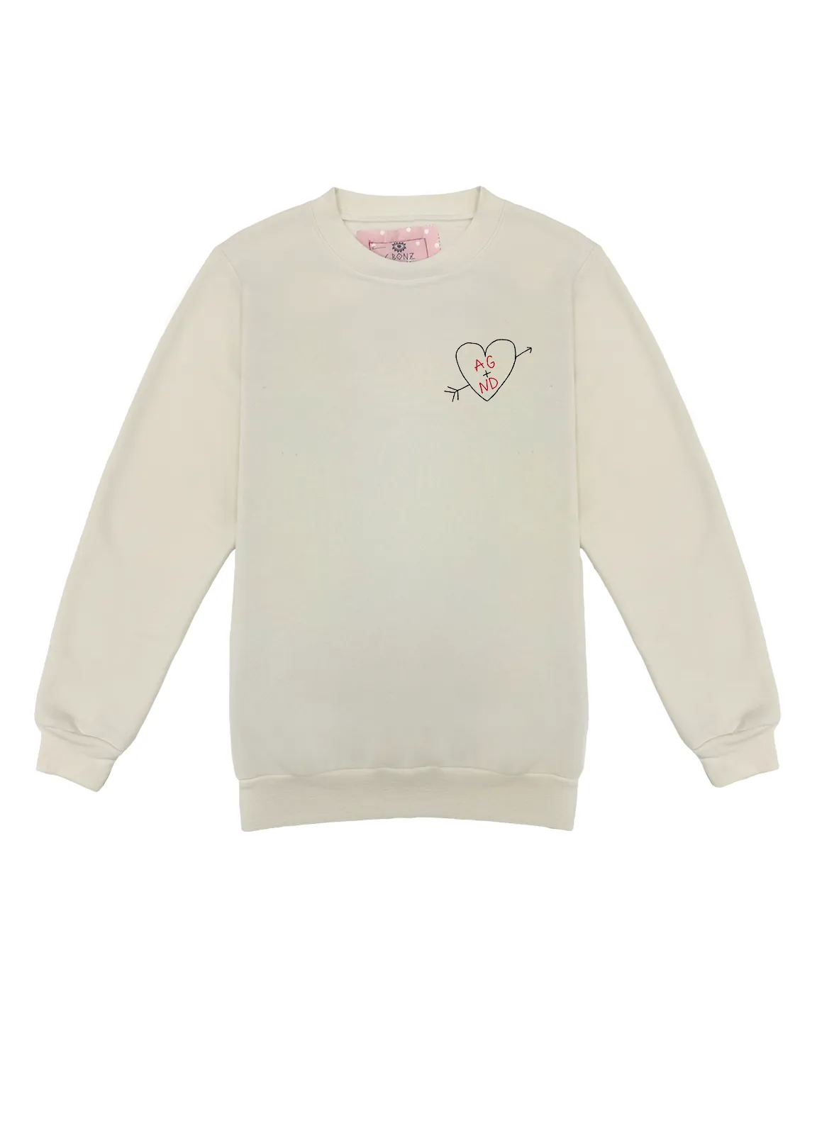 Carved Heart Customized Initials Unisex Crew Pullover