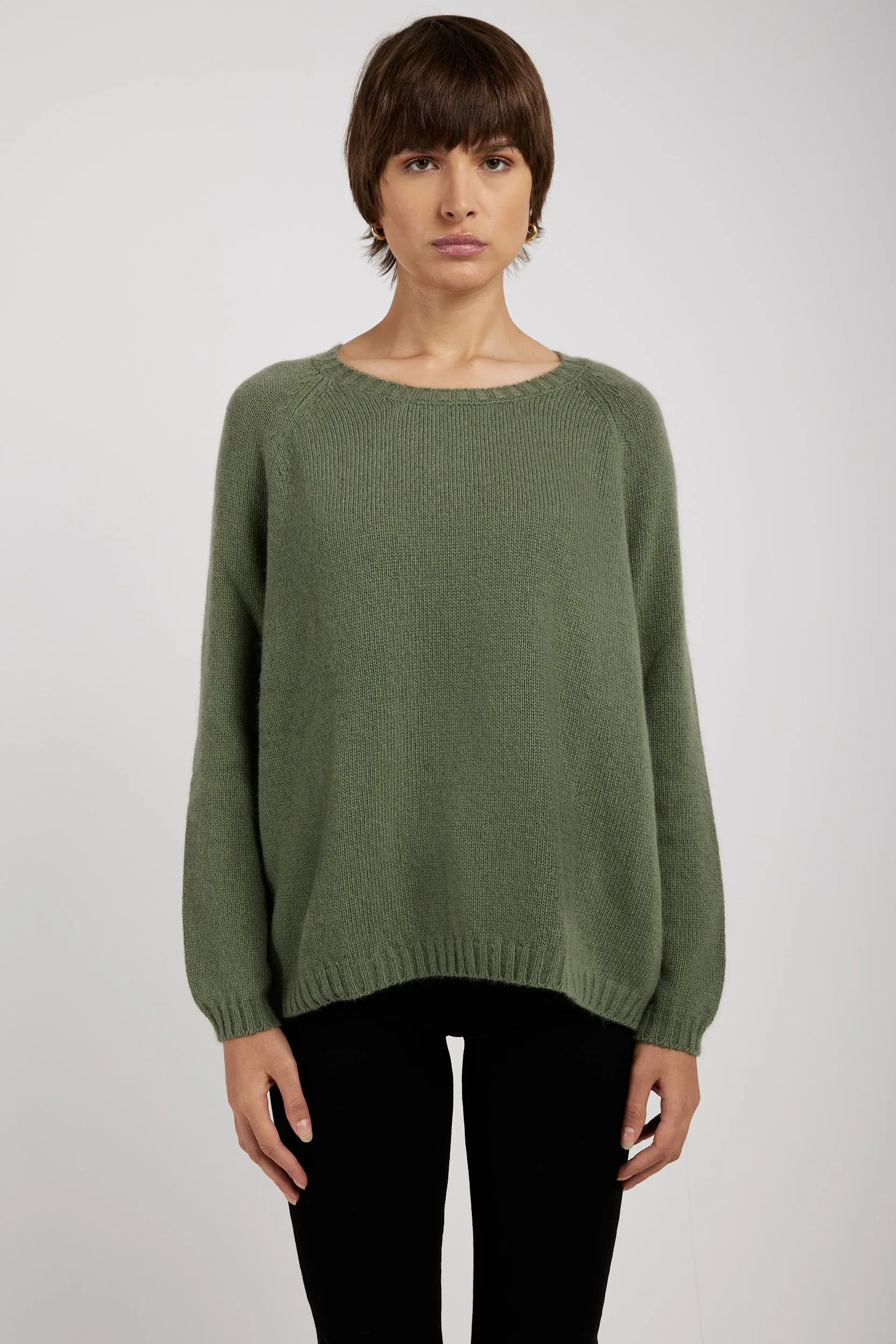 Cashmere Sweater in Pesto