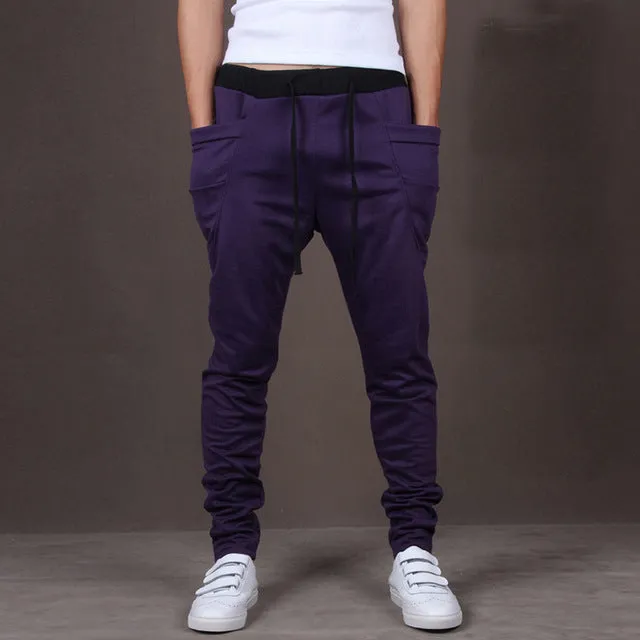 Casual Men Pants Hot Sale Unique Big Pocket Hip Hop Harem Pants Fitness Clothing Quality Outwear Casual Men Joggers TOP HERE