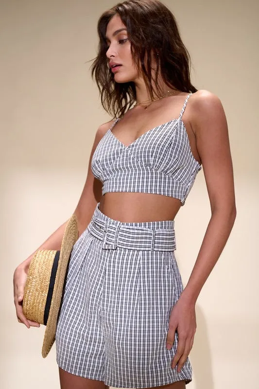 Cleo Plaid Two Piece Set