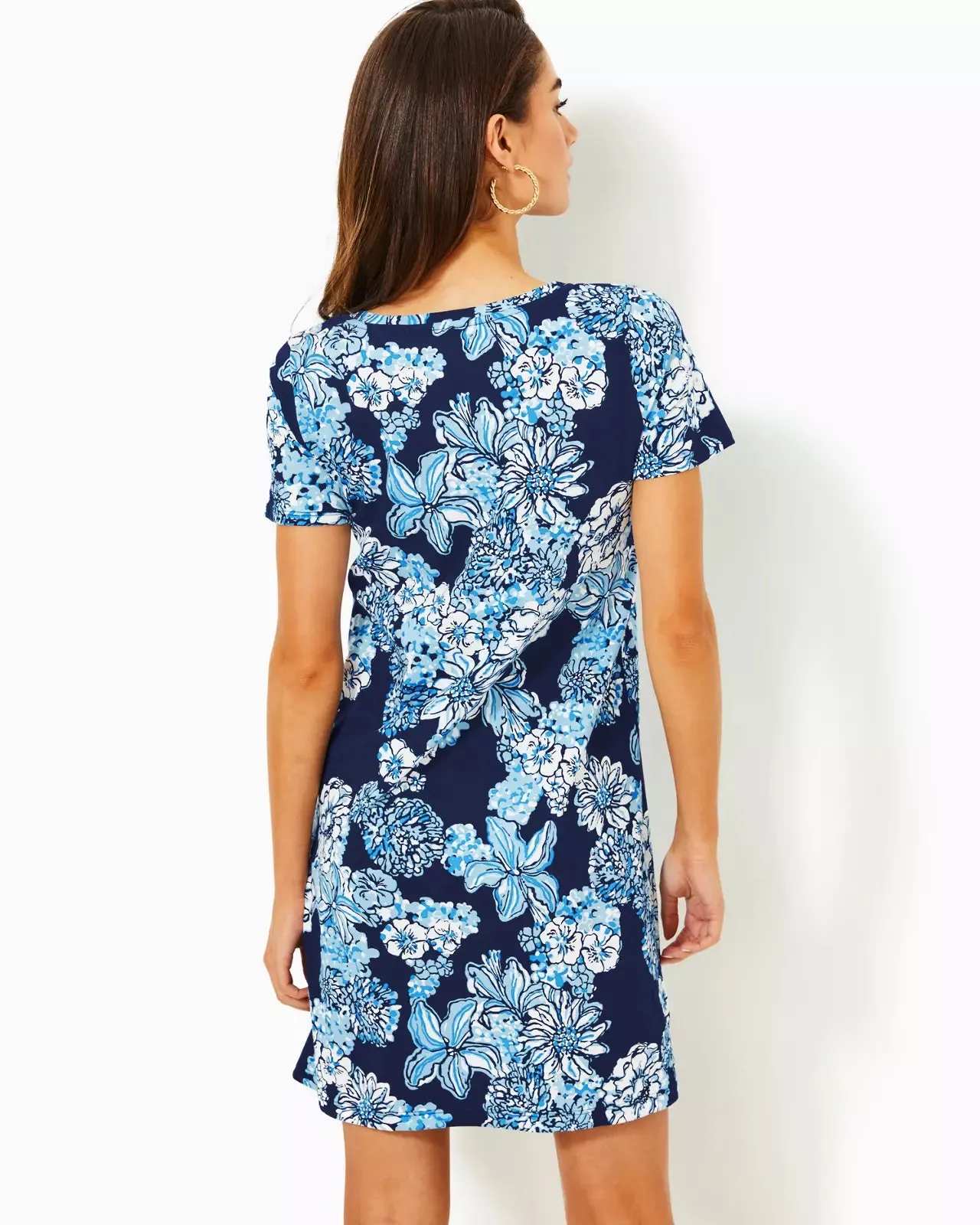 Cody T-Shirt Dress - Low Tide Navy Bouquet All Day