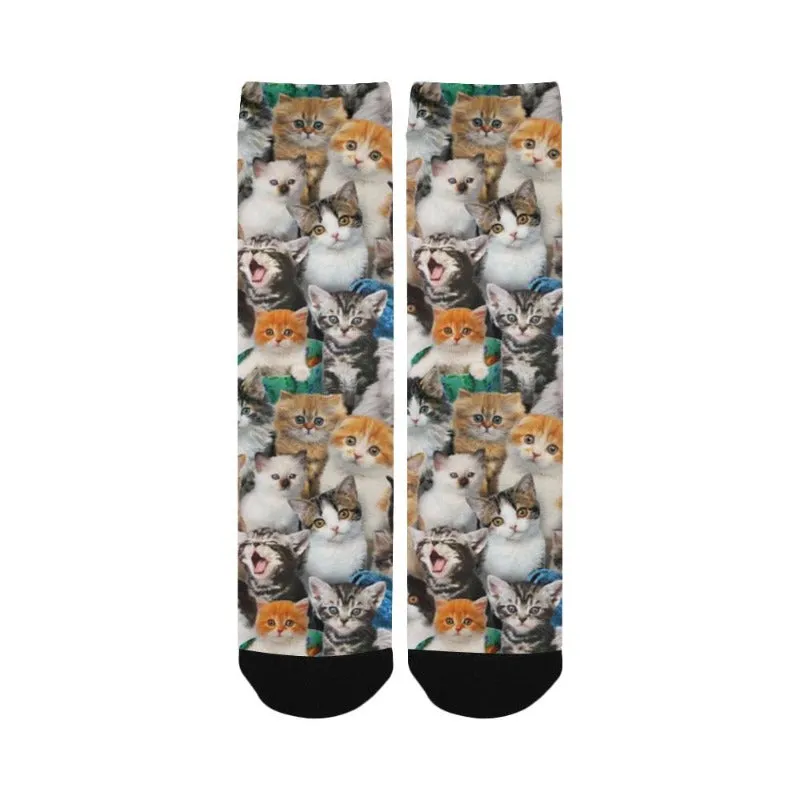 Colorful Cat Socks Personalized Gifts For Cat Mom