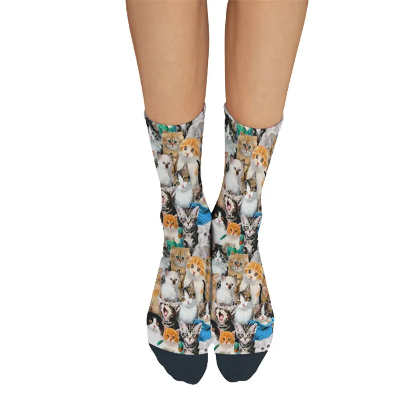 Colorful Cat Socks Personalized Gifts For Cat Mom