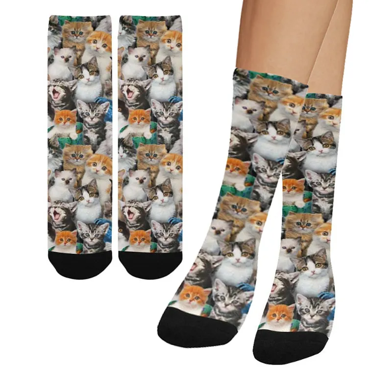 Colorful Cat Socks Personalized Gifts For Cat Mom