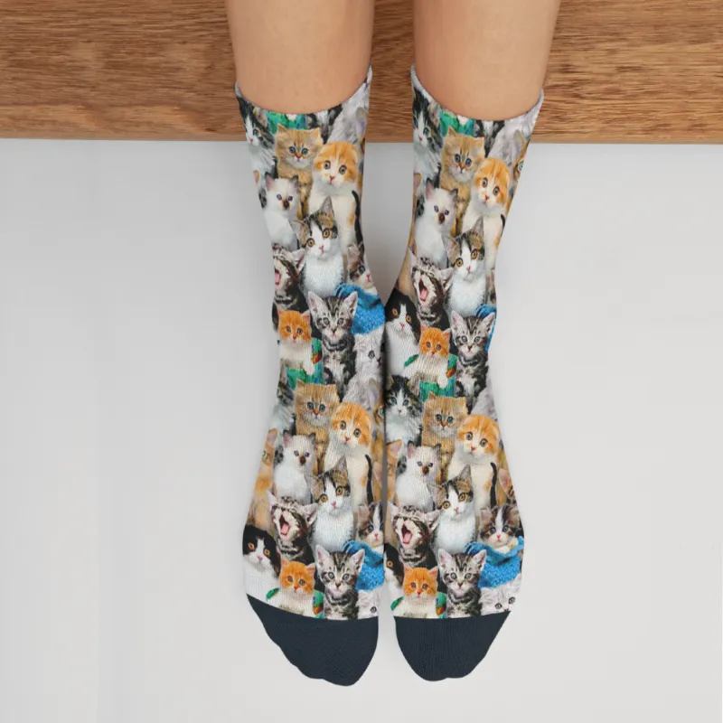 Colorful Cat Socks Personalized Gifts For Cat Mom