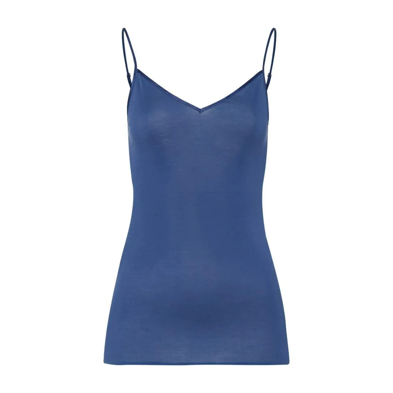 Cotton Seamless Spaghetti Camisole in Navy