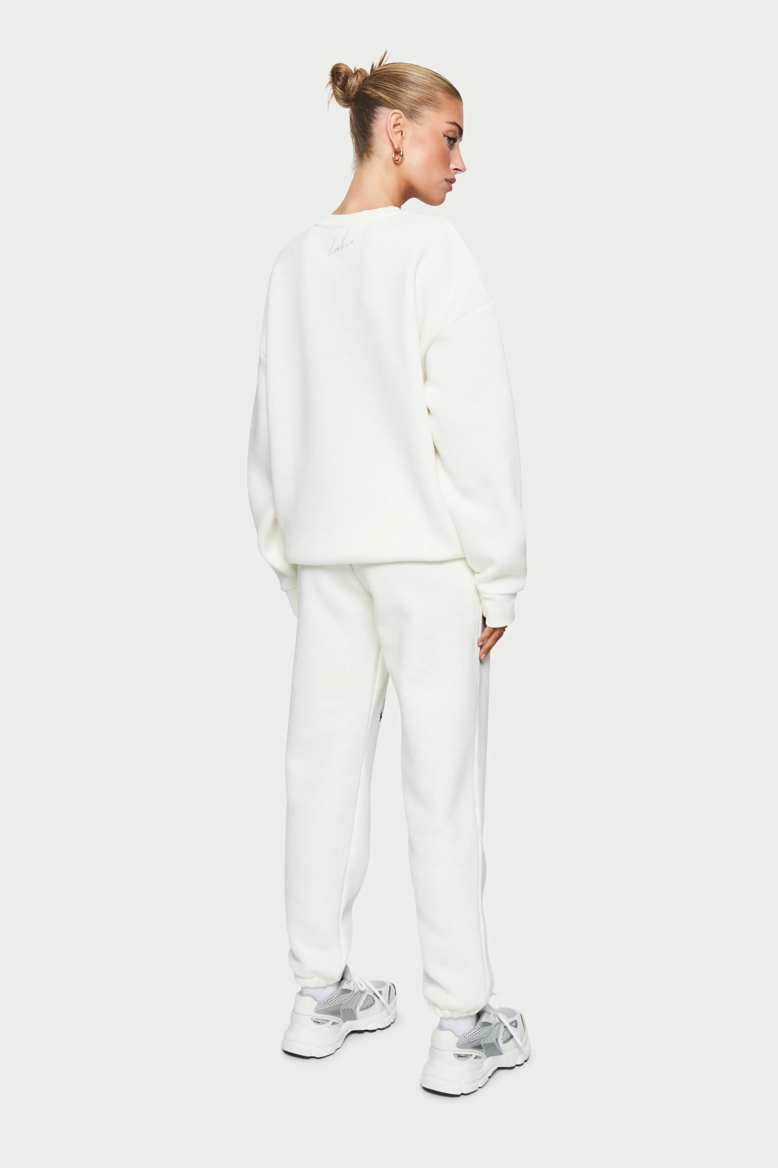 COUTURE BUBBLE OVERSIZED JOGGERS - OFF WHITE