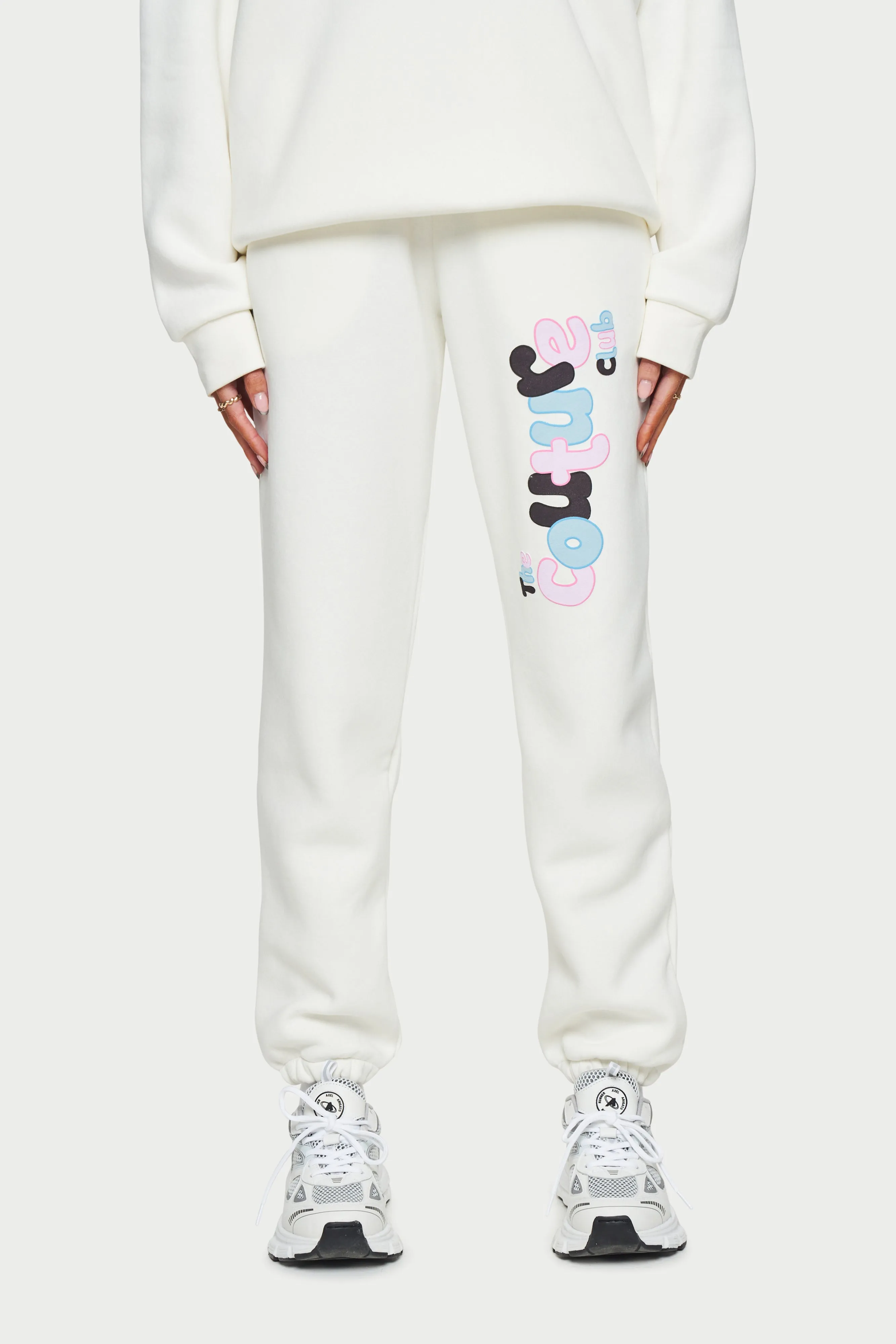 COUTURE BUBBLE OVERSIZED JOGGERS - OFF WHITE