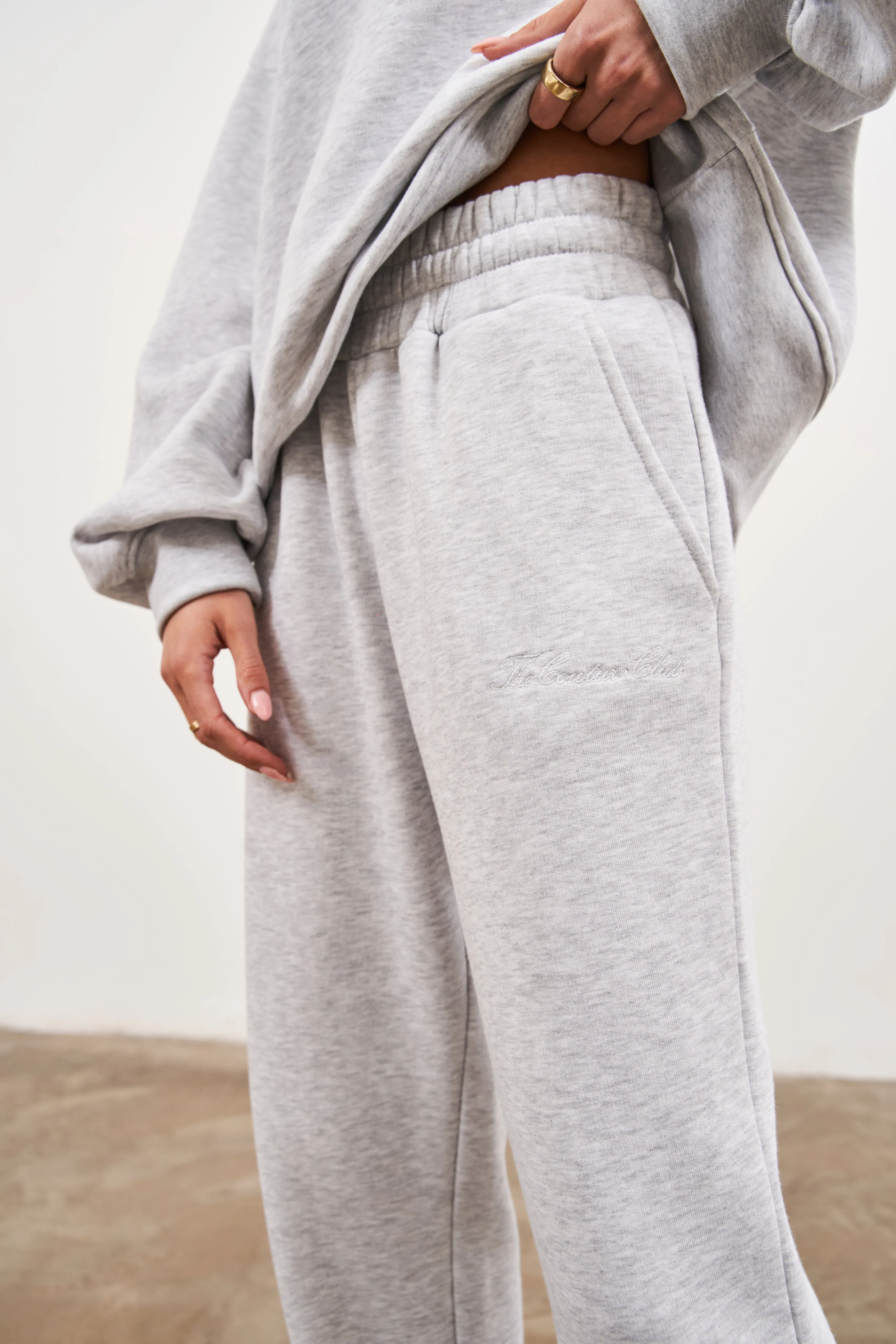 COUTURE SCRIPT STRAIGHT LEG JOGGERS - GREY MARL