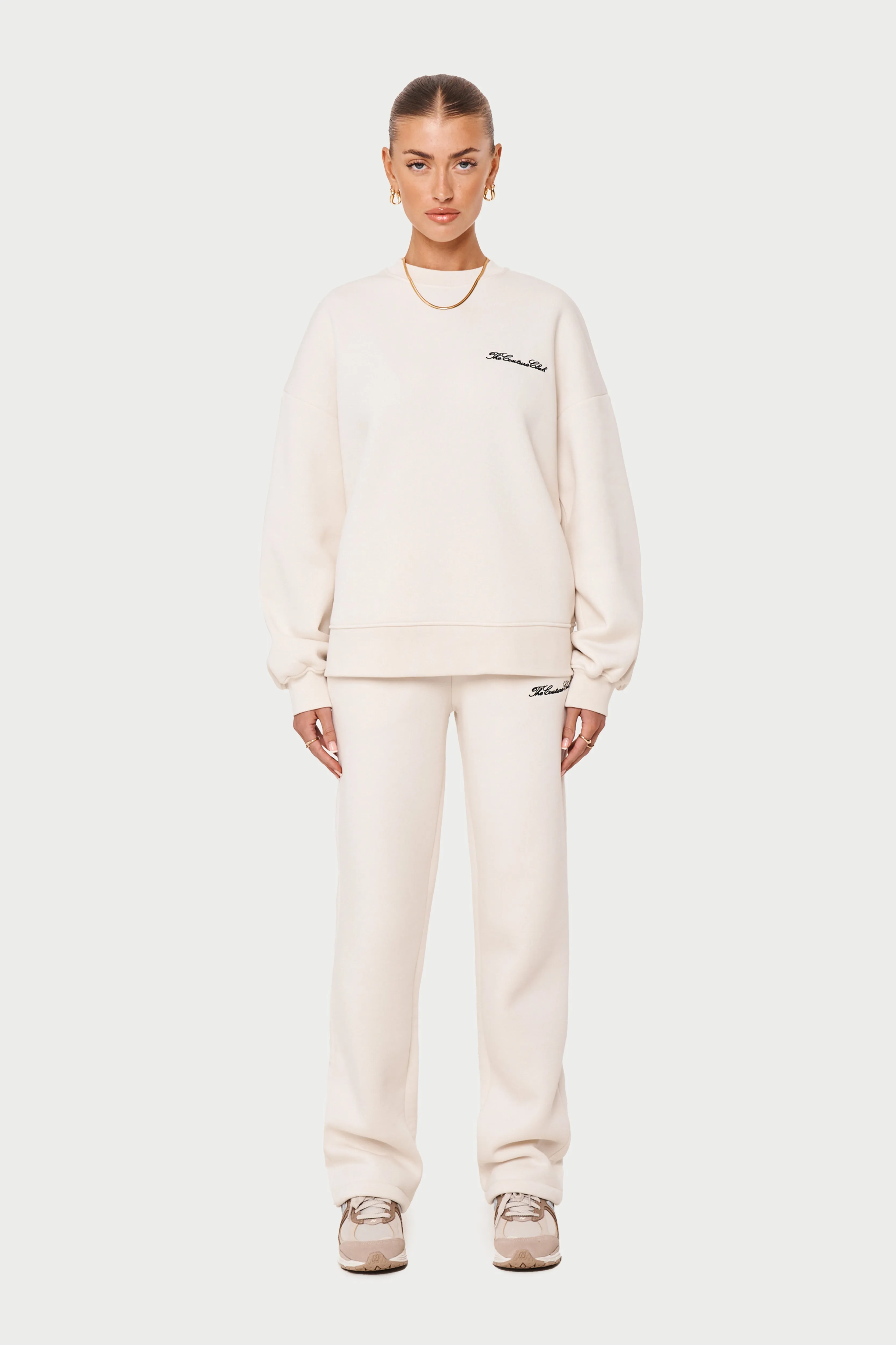 COUTURE SCRIPT STRAIGHT LEG JOGGERS - OFF WHITE