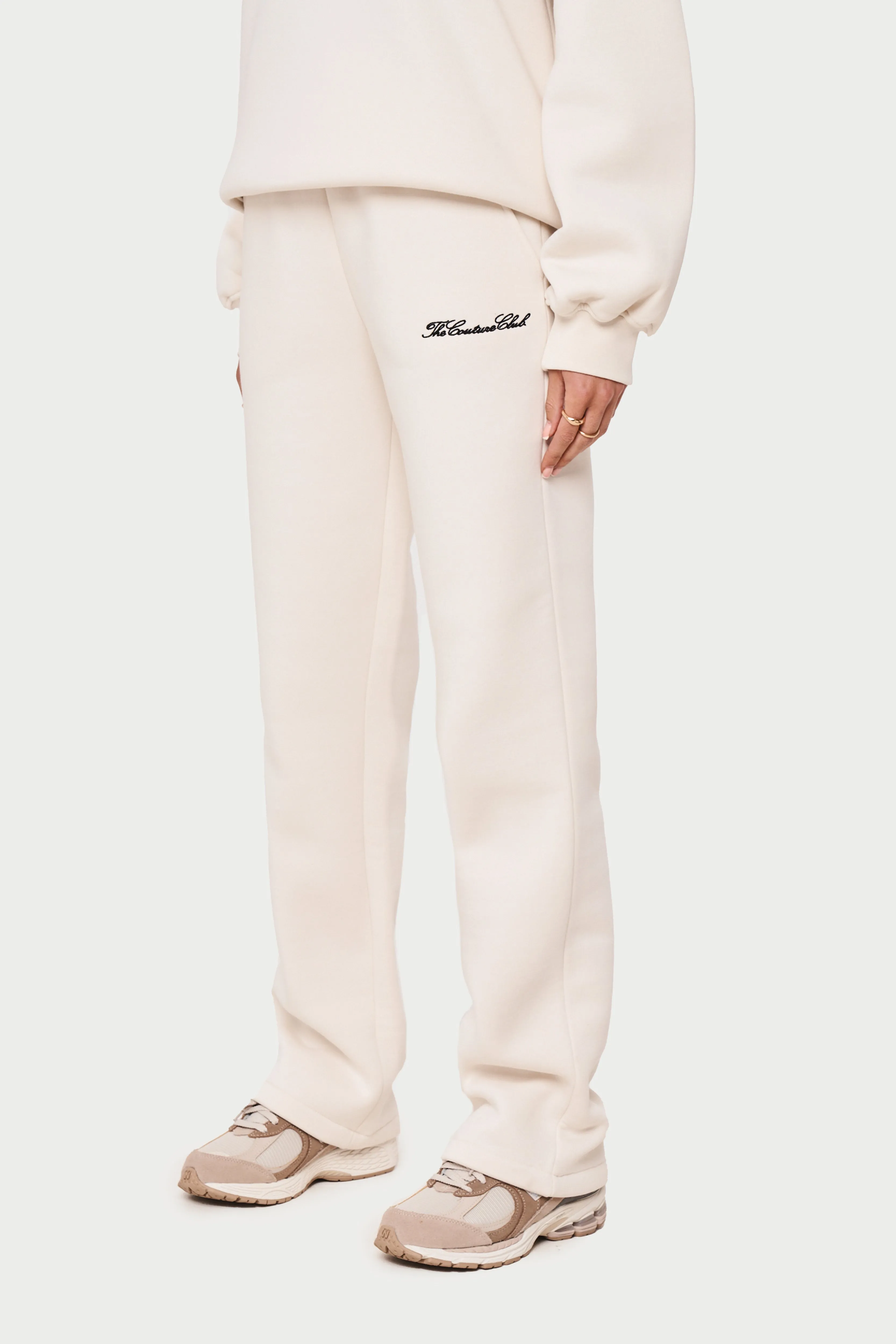 COUTURE SCRIPT STRAIGHT LEG JOGGERS - OFF WHITE