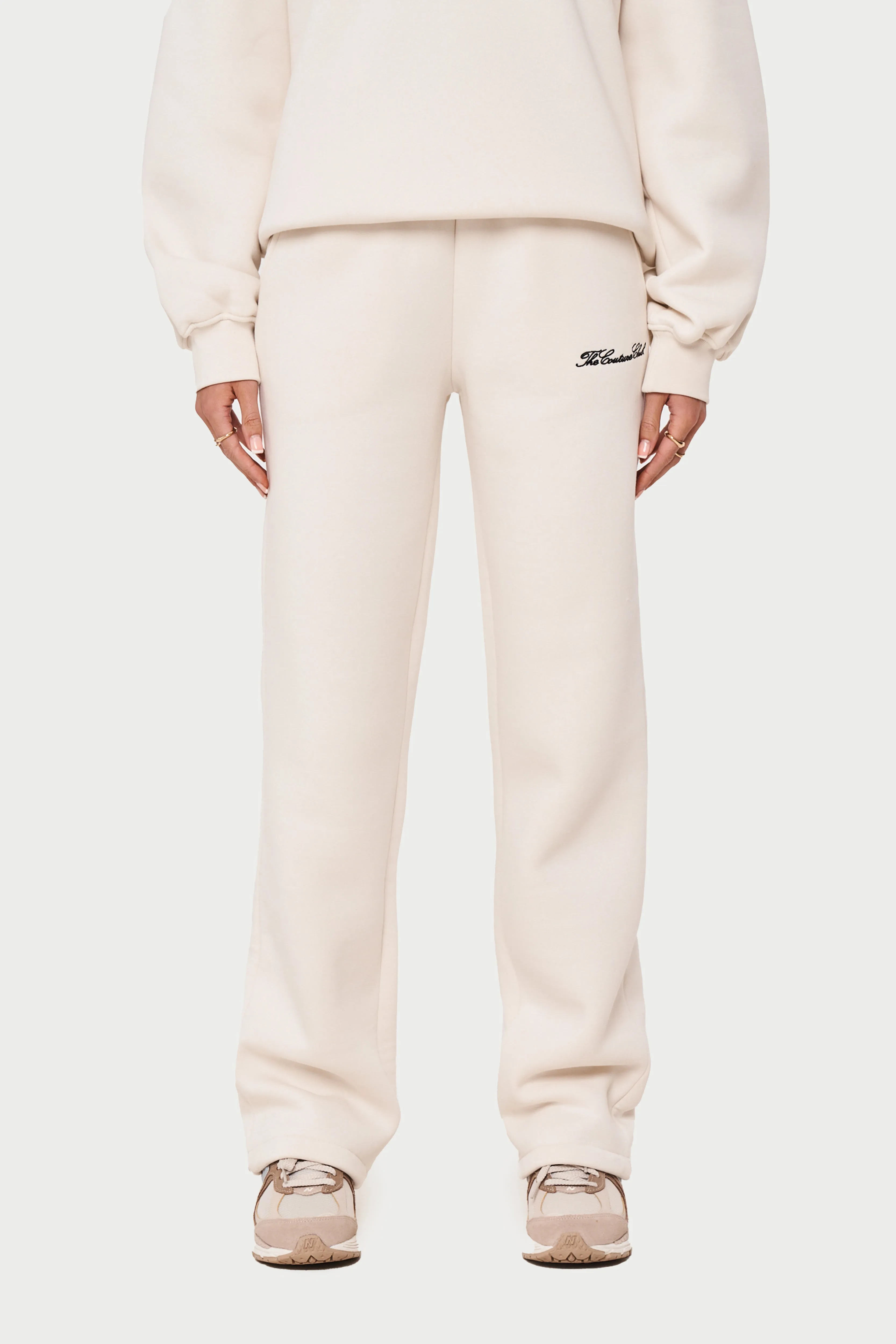 COUTURE SCRIPT STRAIGHT LEG JOGGERS - OFF WHITE