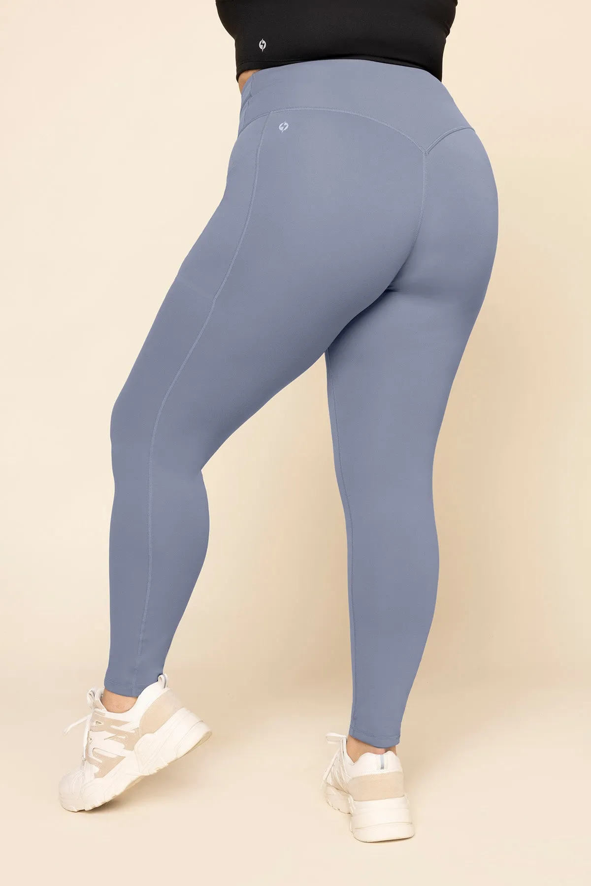 Crisscross Hourglass® Leggings with Pockets - Blue Mist