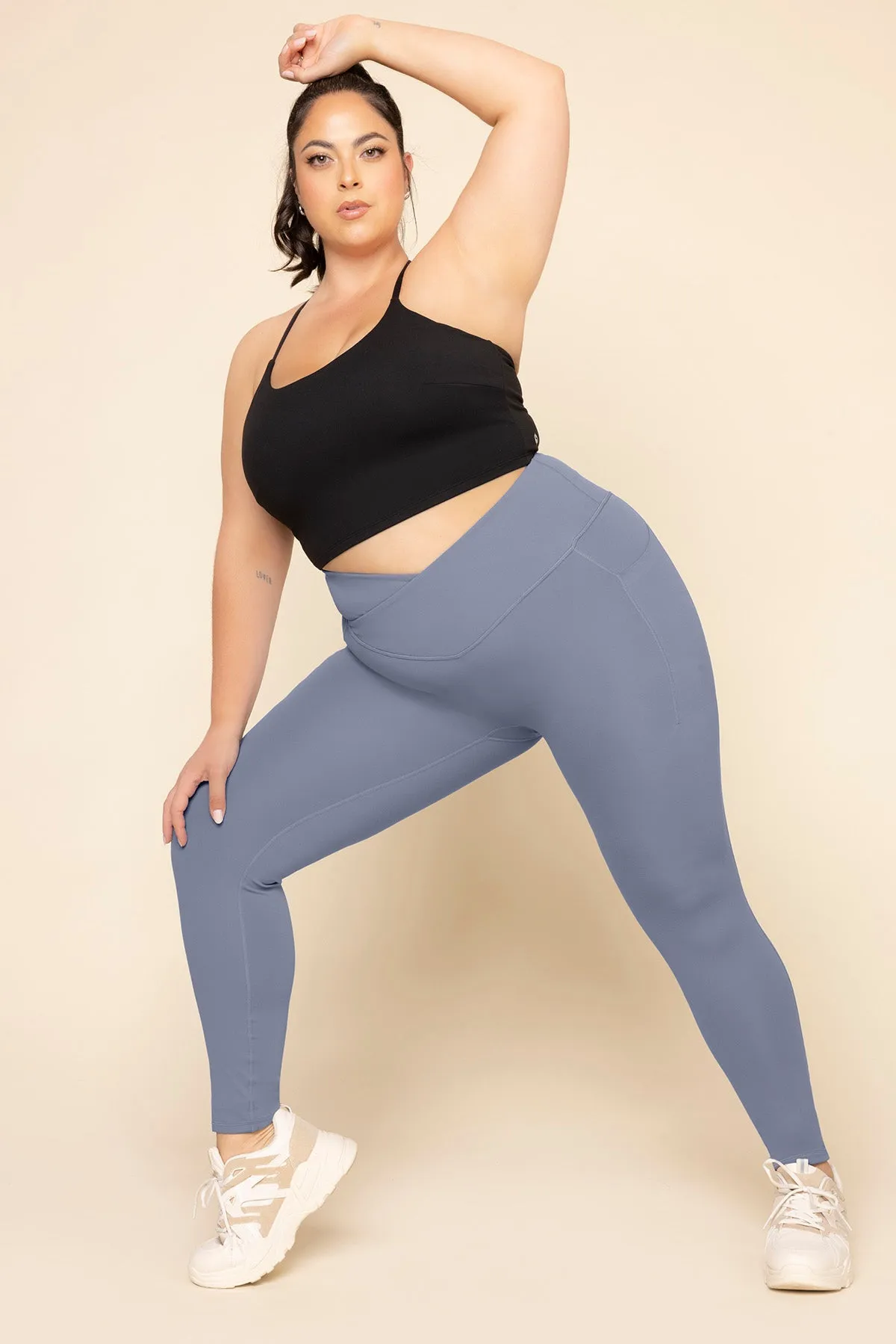 Crisscross Hourglass® Leggings with Pockets - Blue Mist