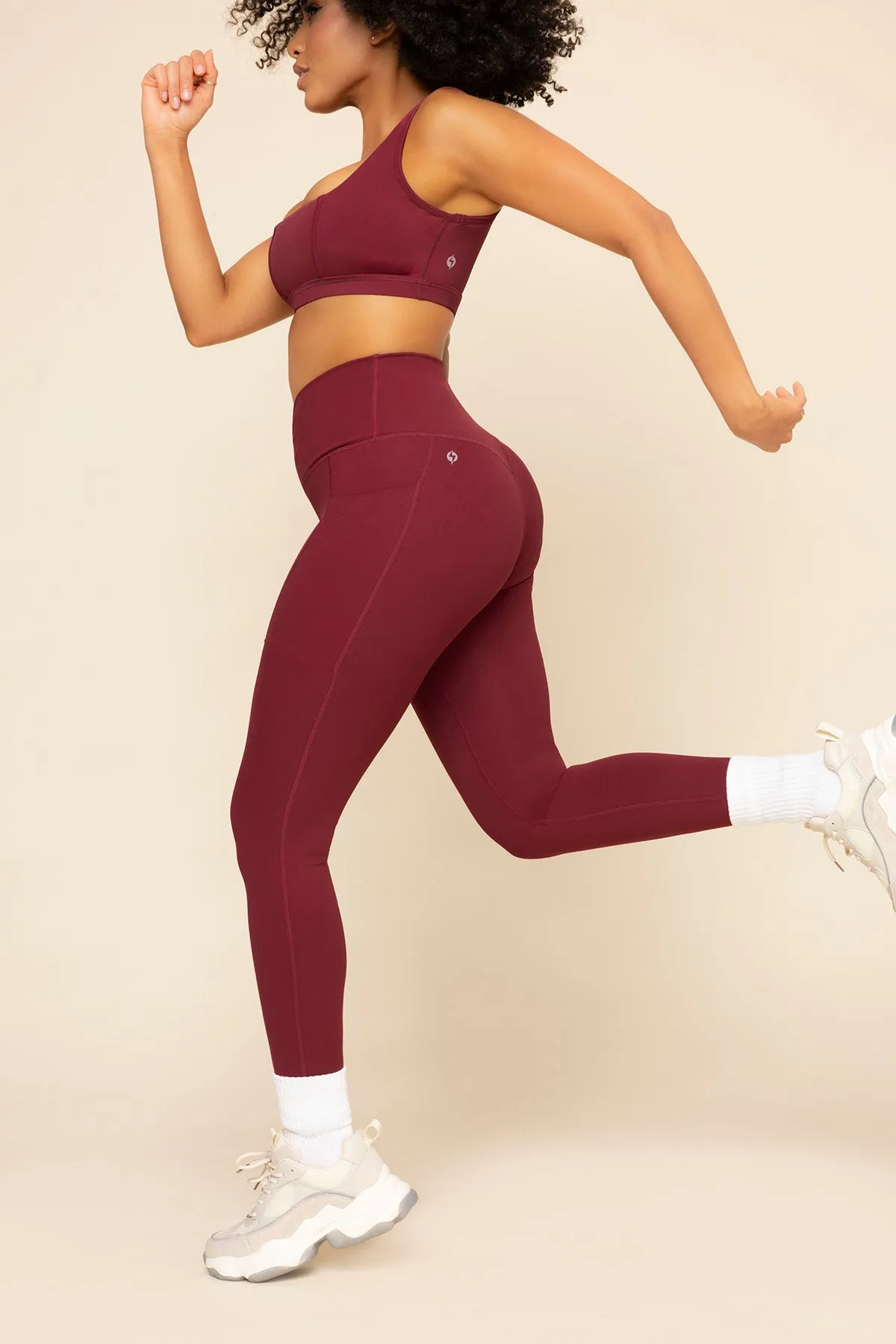 Crisscross Hourglass® Leggings with Pockets - Crimson