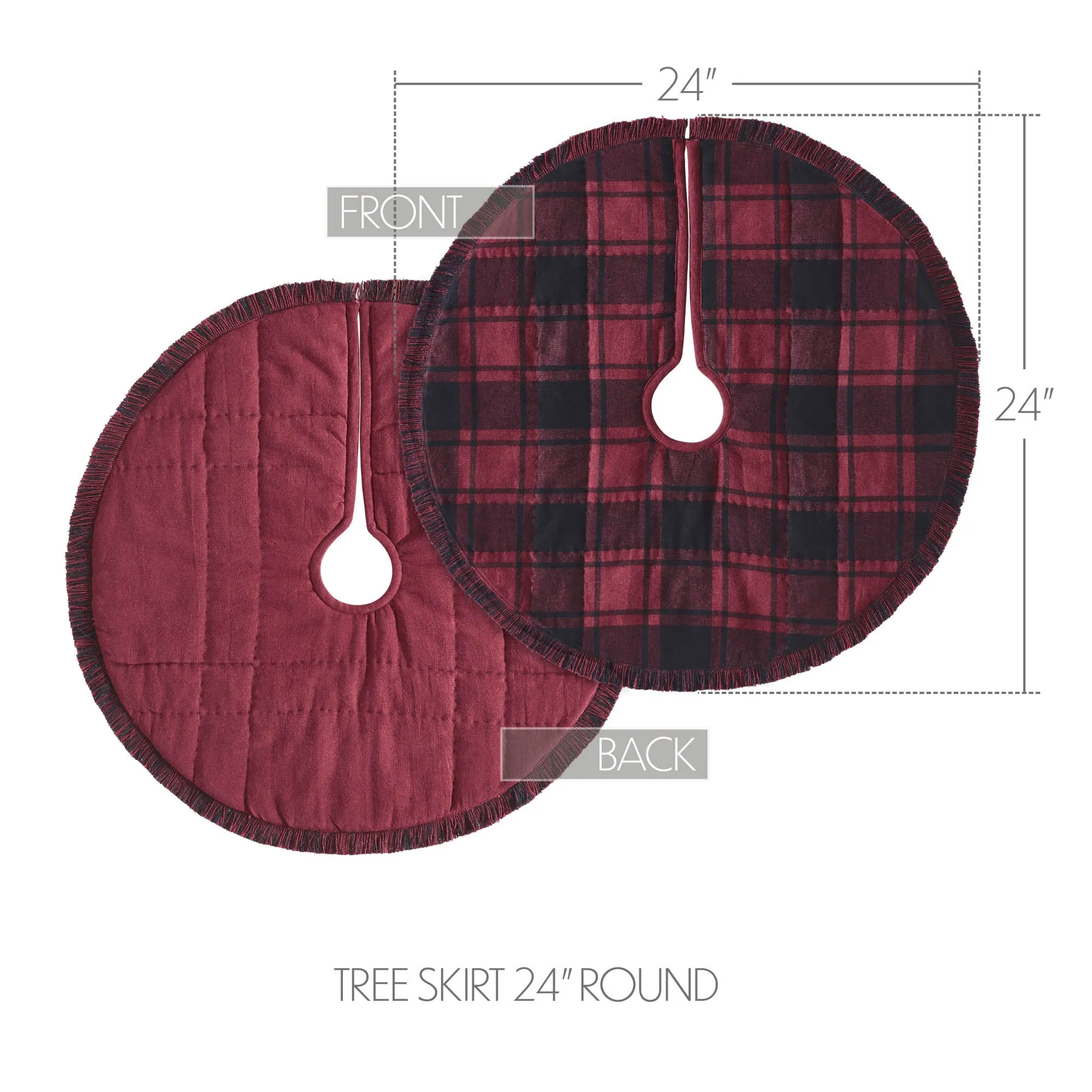 Cumberland Red Black Plaid Tree Skirt 24